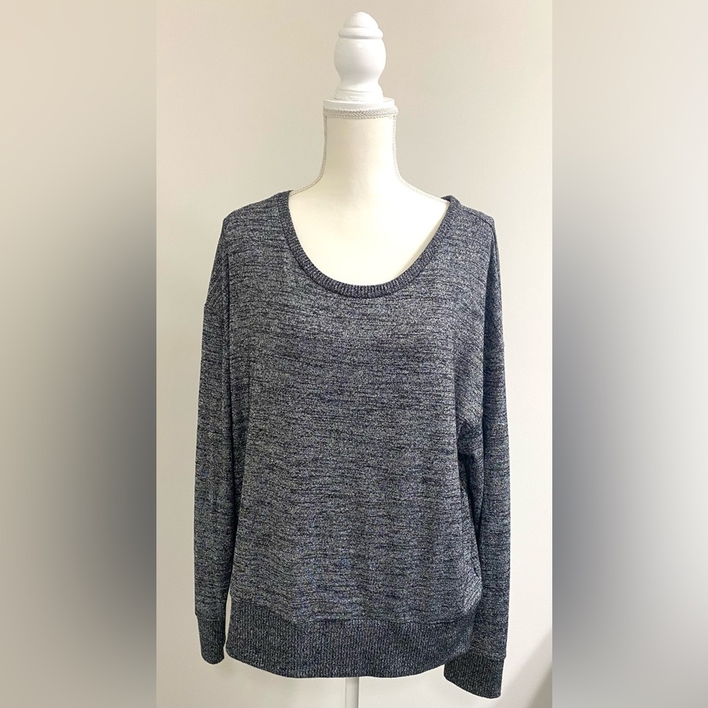 GAP Womens XL Black Gray Sweater Boho Fall Retro Sparkle Fairy Whimsigoth 90s